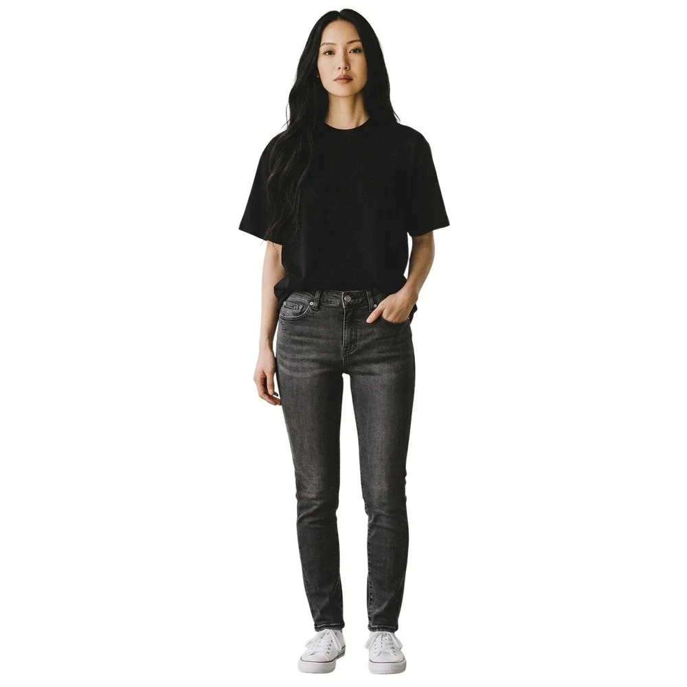 Pistola Skinny Jeans Womens 27 Faded Black Distressed P6034EFB-HLM Denim Pants